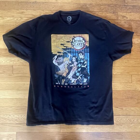 Demon Slayer Kimetsu No Yaiba XXL Black Anime Animation Short Sleeve T Shirt Men - Picture 6 of 6